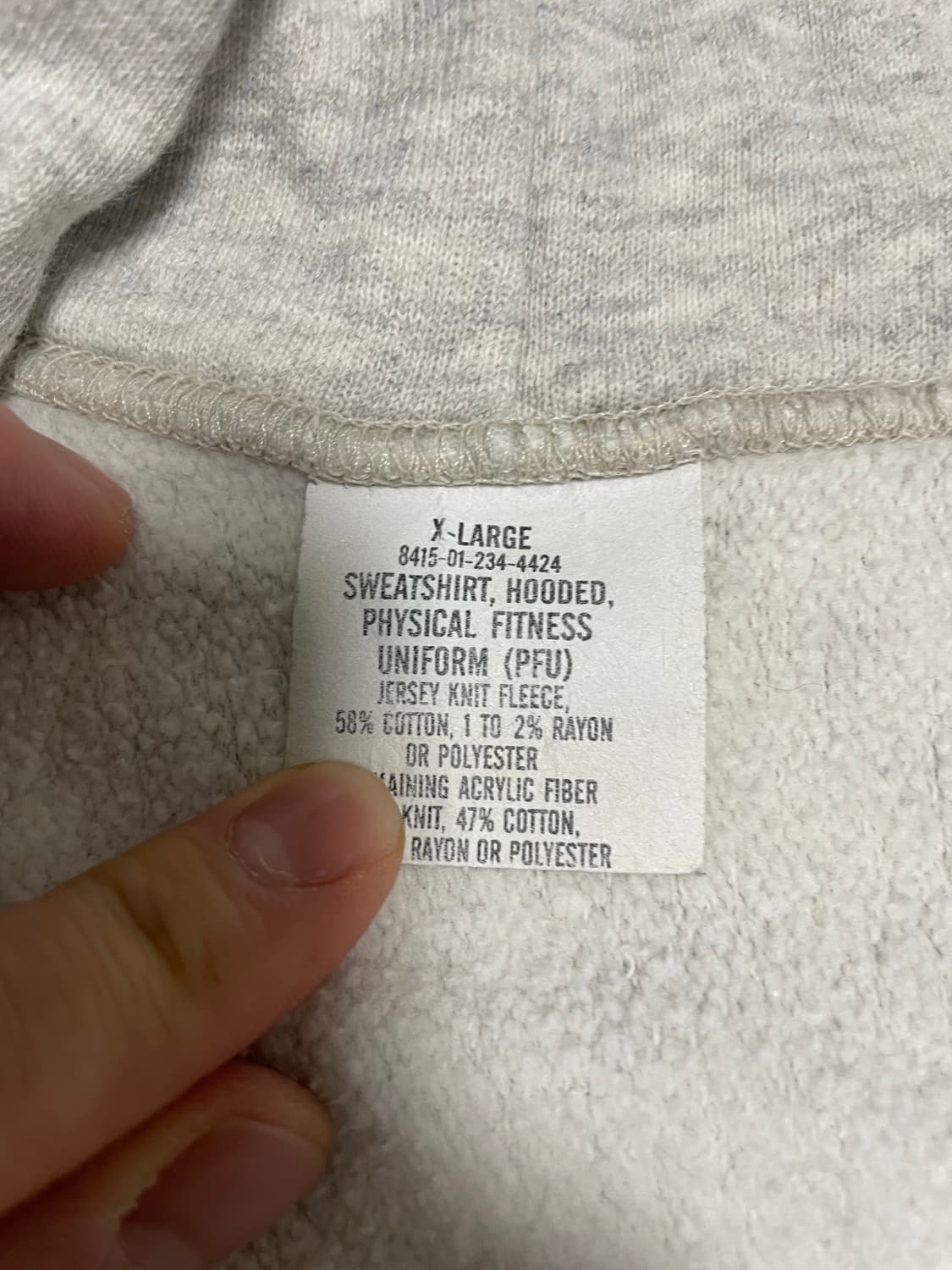 usgi ARMY빈티지 og  후드 집업 그레이 XL 상품이미지3