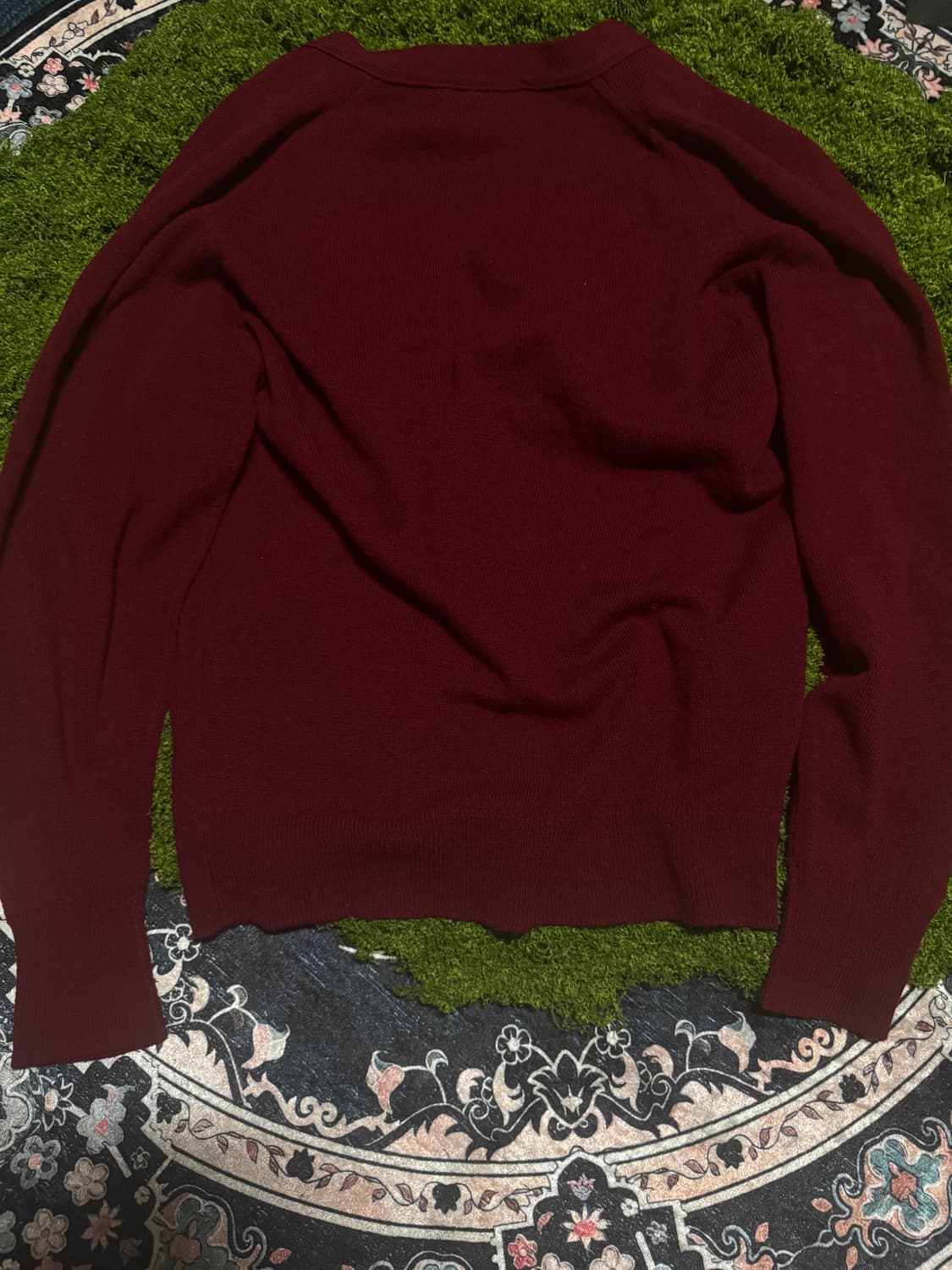 버버리 퓨어 램스울 가디건 버건디 38 상품이미지4