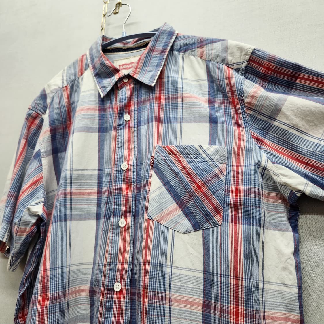 리바이스 레드탭 원포켓 체크패턴 반팔셔츠 L(XL) 상품이미지3