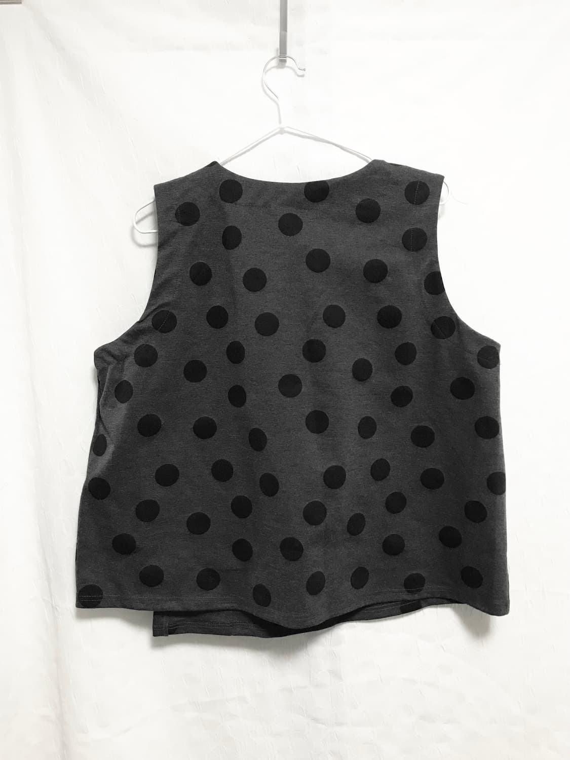 빈티지 꼼데깔 아카이브 도트 포켓 레이어드 슬리브리스 탑 상품이미지2