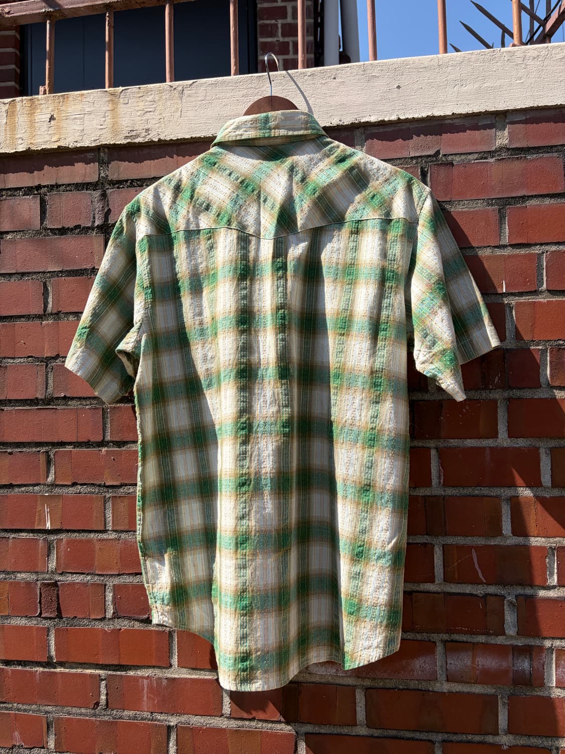 WOOLRICH 빈티지 그린 플래드 웨스턴 셔츠 상품이미지2