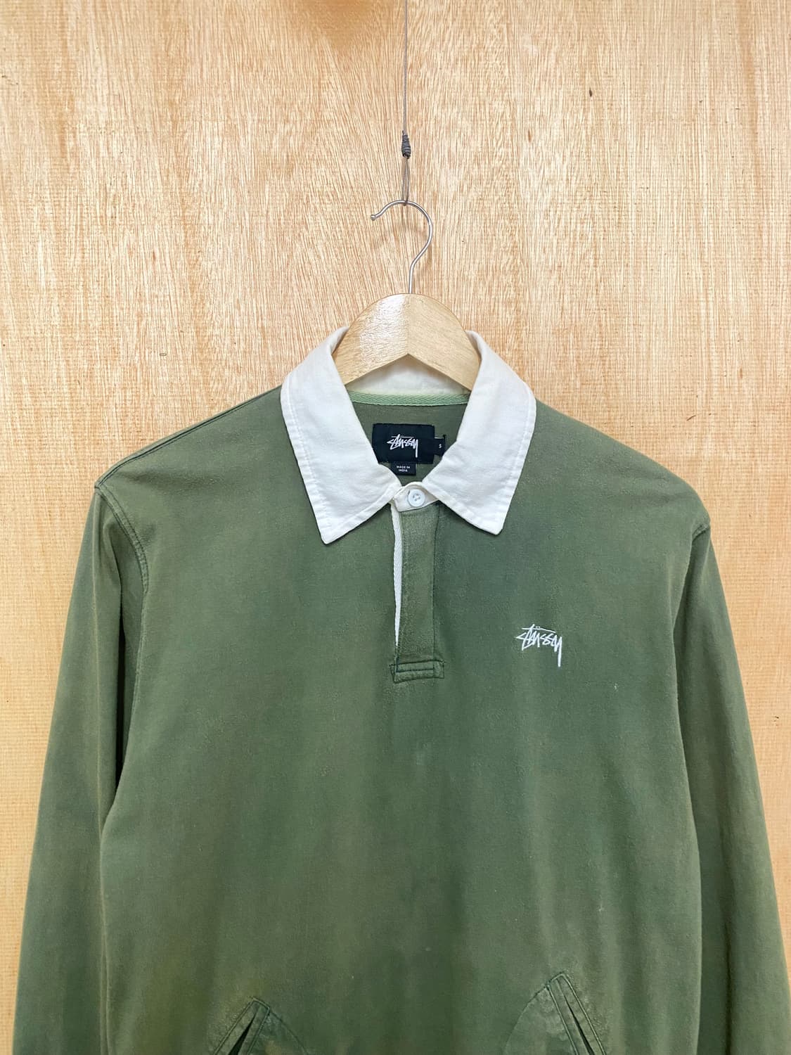 STUSSY bleach washed collar t-shirts 스투시 상품이미지3