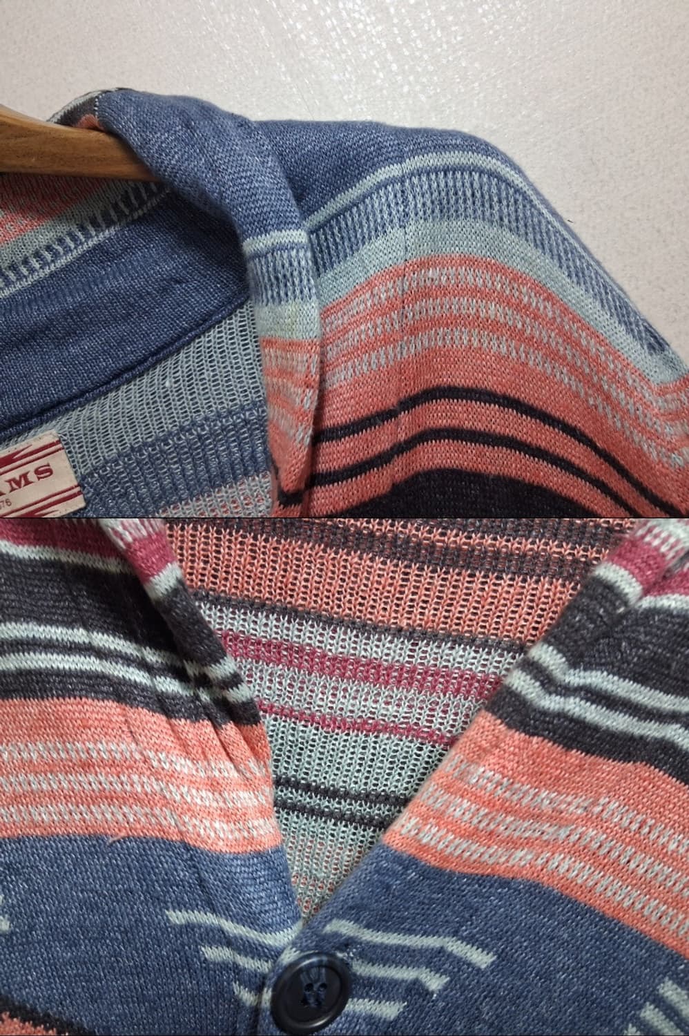 일본빈티지 빔즈 남성 에스닉패턴 린넨니트가디건 남성90S 상품이미지3