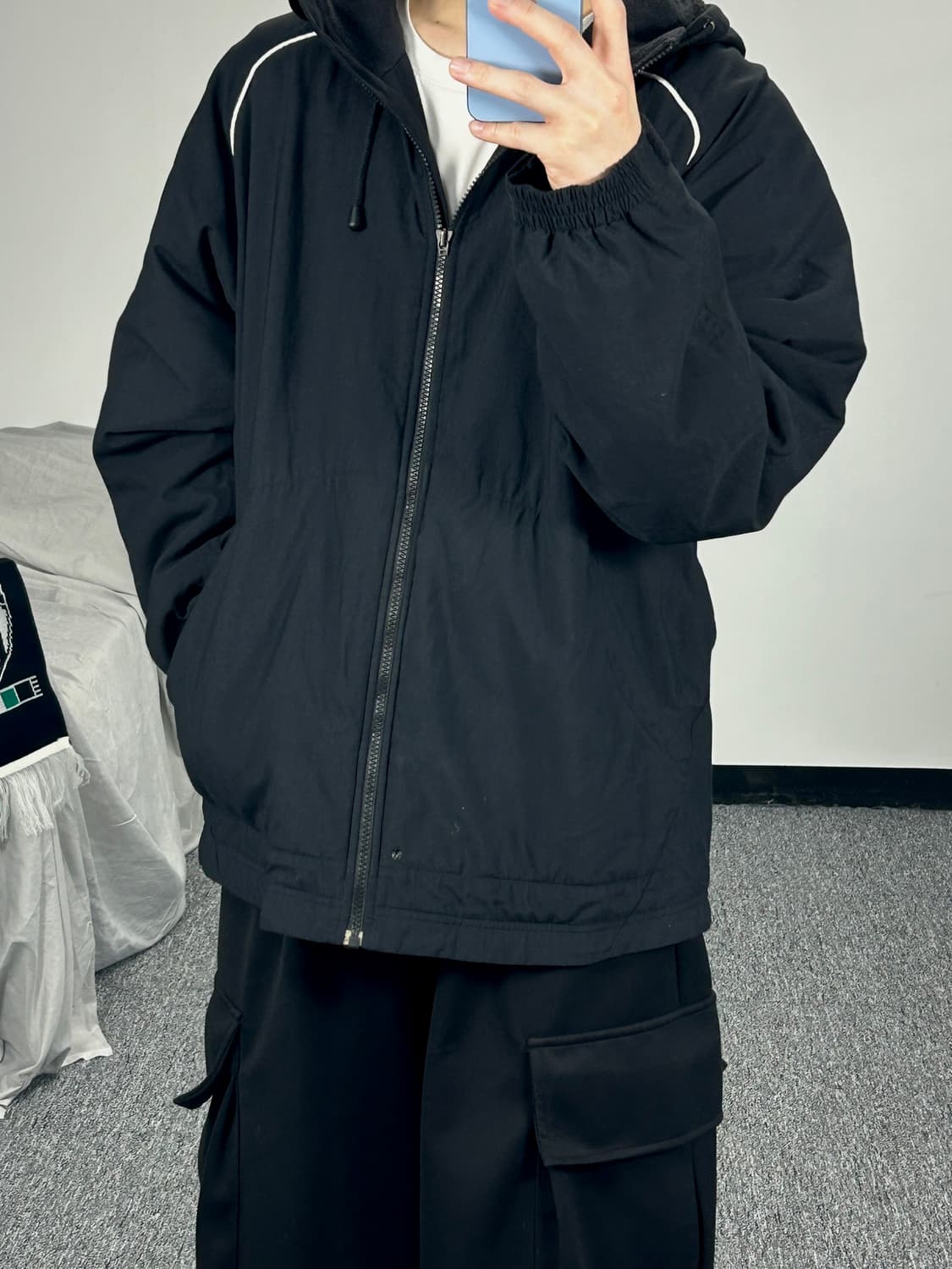 아디다스 올드스쿨 나일론 후드 바람막이 자켓 XXL  상품이미지2