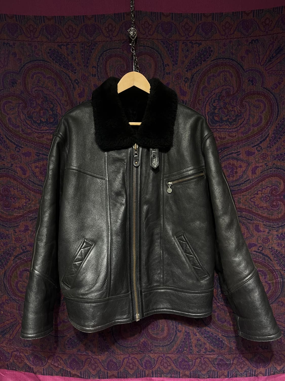 블랙 b-3 무스탕 시어링 양가죽자켓 상품이미지1