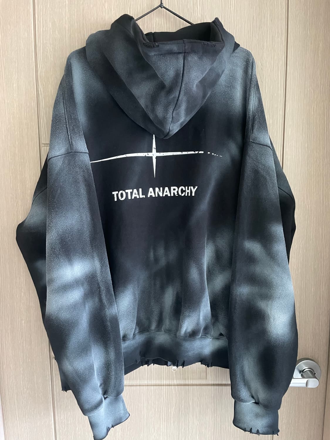 그런지 고스 갸루 펑크 아메카지 타이다이 블랙 데미지 후디 상품이미지6