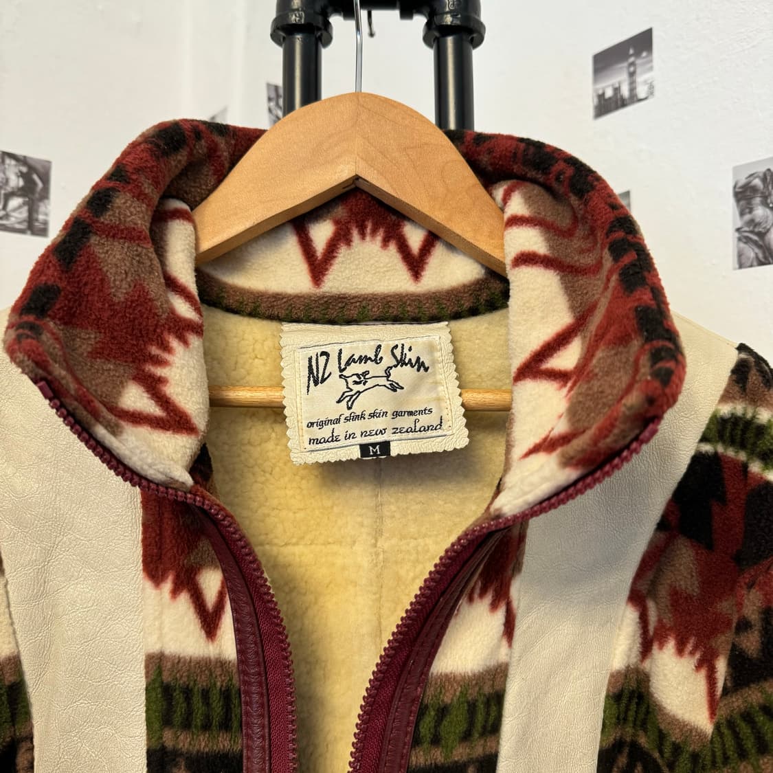 뉴질랜드 빈티지 램스킨 나바호 집업 자켓 상품이미지3