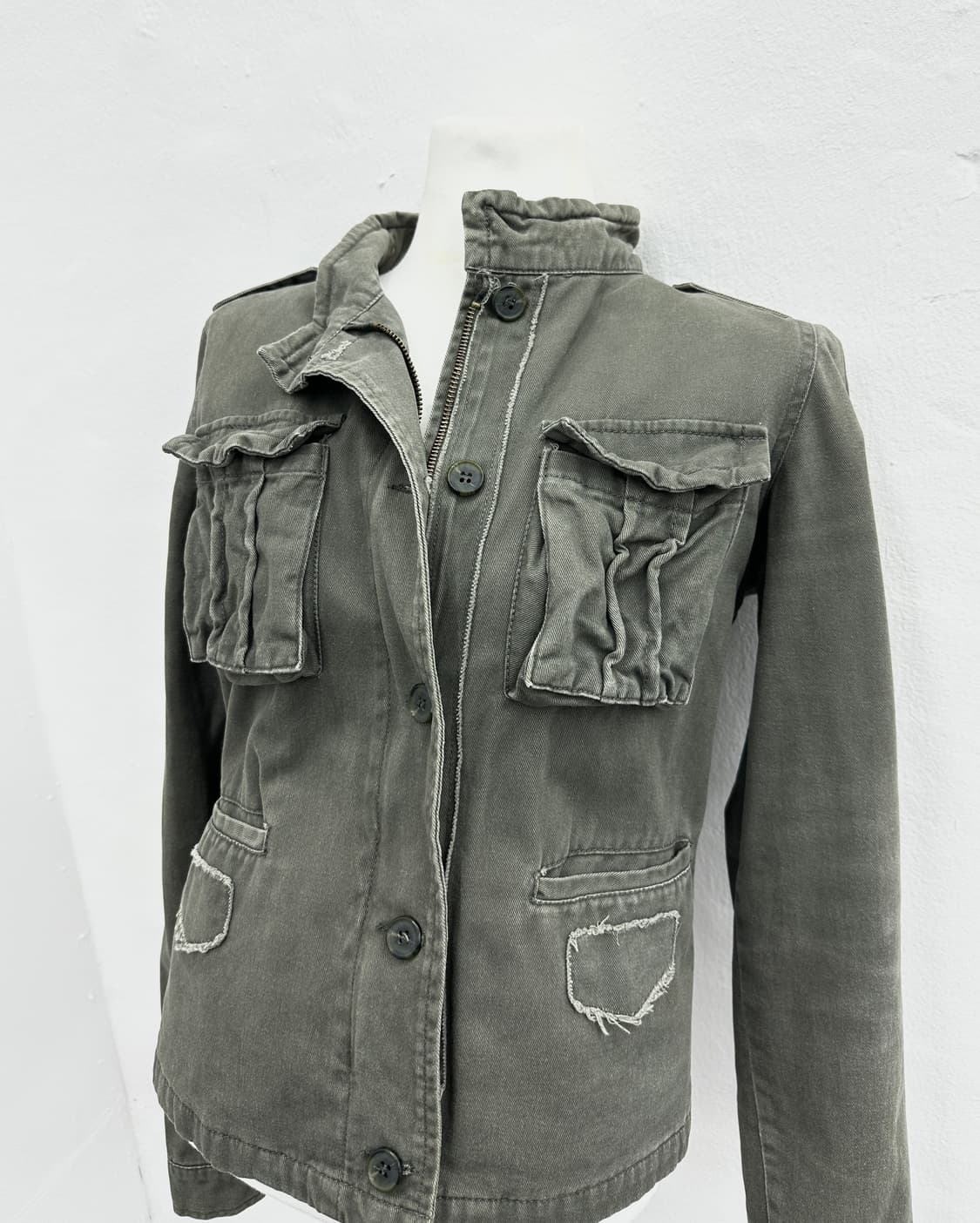 Vintage khaki flag patch jacket 상품이미지4