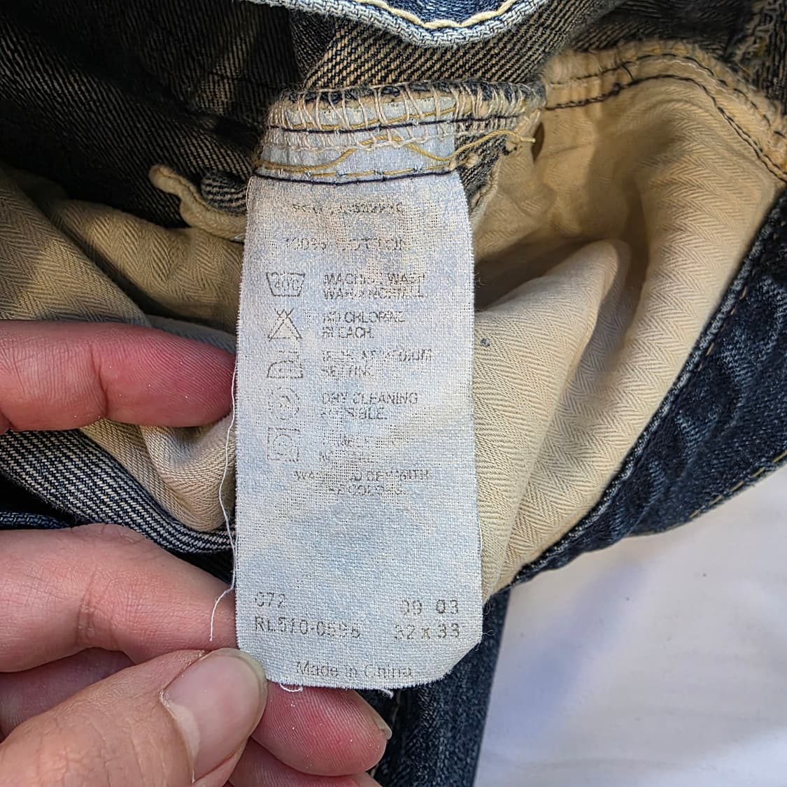 [W32L33]00s 리바이스 Red Loop 새들스티치 510 데님팬츠 상품이미지4