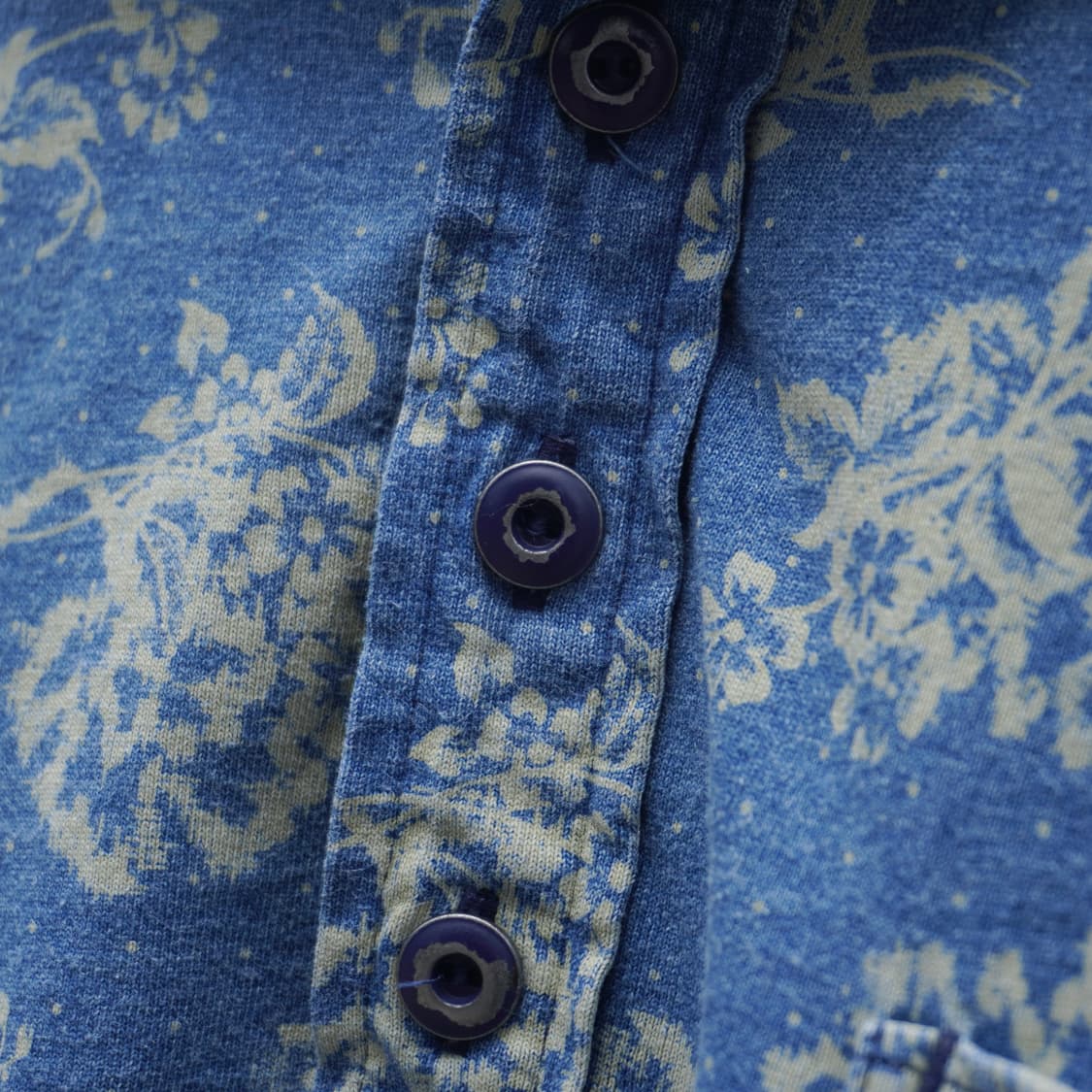 Indigo flower printed short sleeveshirt 상품이미지4