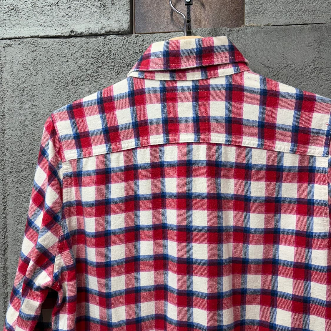 Hollister 레드 체크 플란넬 셔츠 (M) 상품이미지4