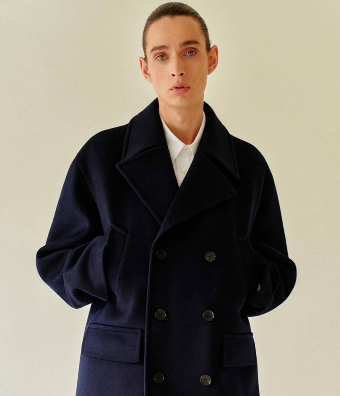 아트이프액츠 오버사이즈 피코트 네이비 L 상품이미지1