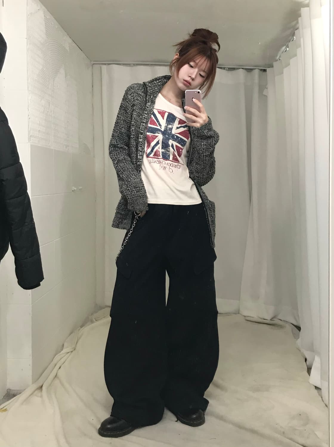 빈티지 펑크 유니언잭 블랙 앤 그레이 코디 세트 상품이미지3