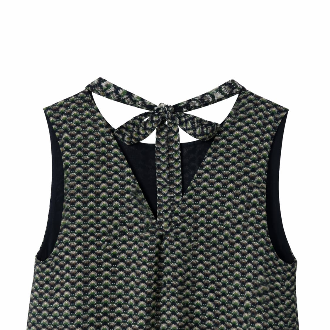 그린 쉘패턴 홀터넥 원피스 상품이미지3