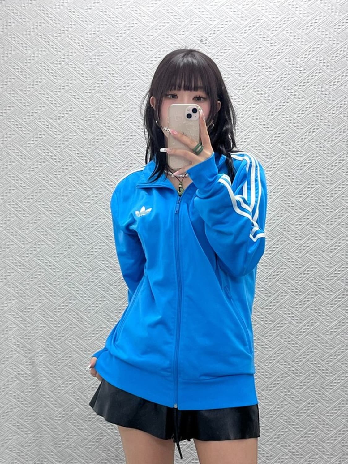아디다스 빈티지 파이어버드 레트로 연하늘 져지 집업 XL C11200 상품이미지1