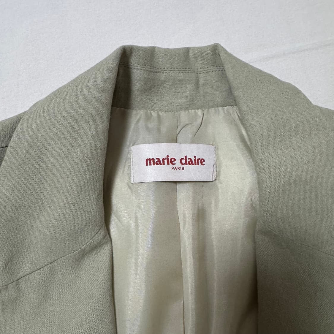 마리끌레르 린넨 테일러드 싱글자켓 올리브 상품이미지2