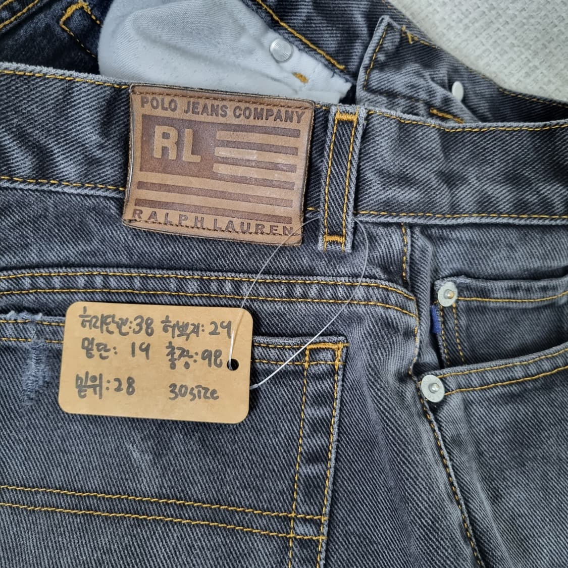 폴로 흑청 데님 팬츠 상품이미지9