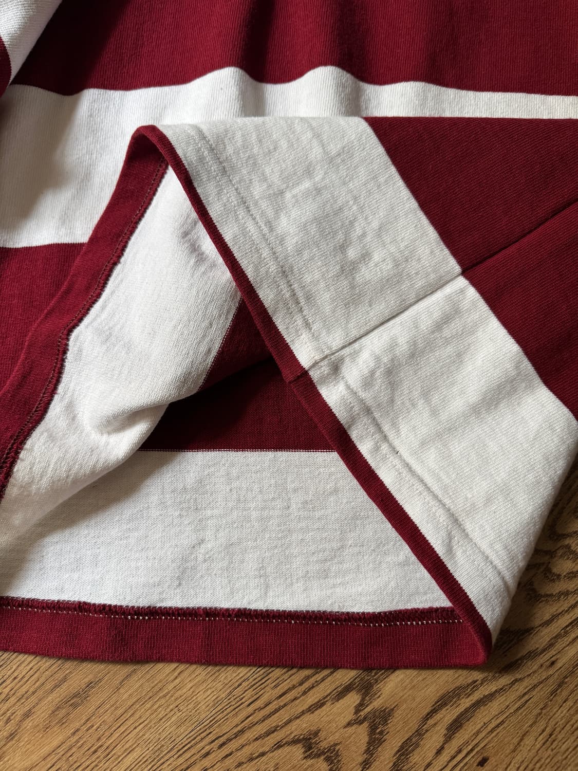 [S]BARBARIAN 바바리안 캐나다제 레드 스트라이프 럭비 티셔츠 상품이미지5