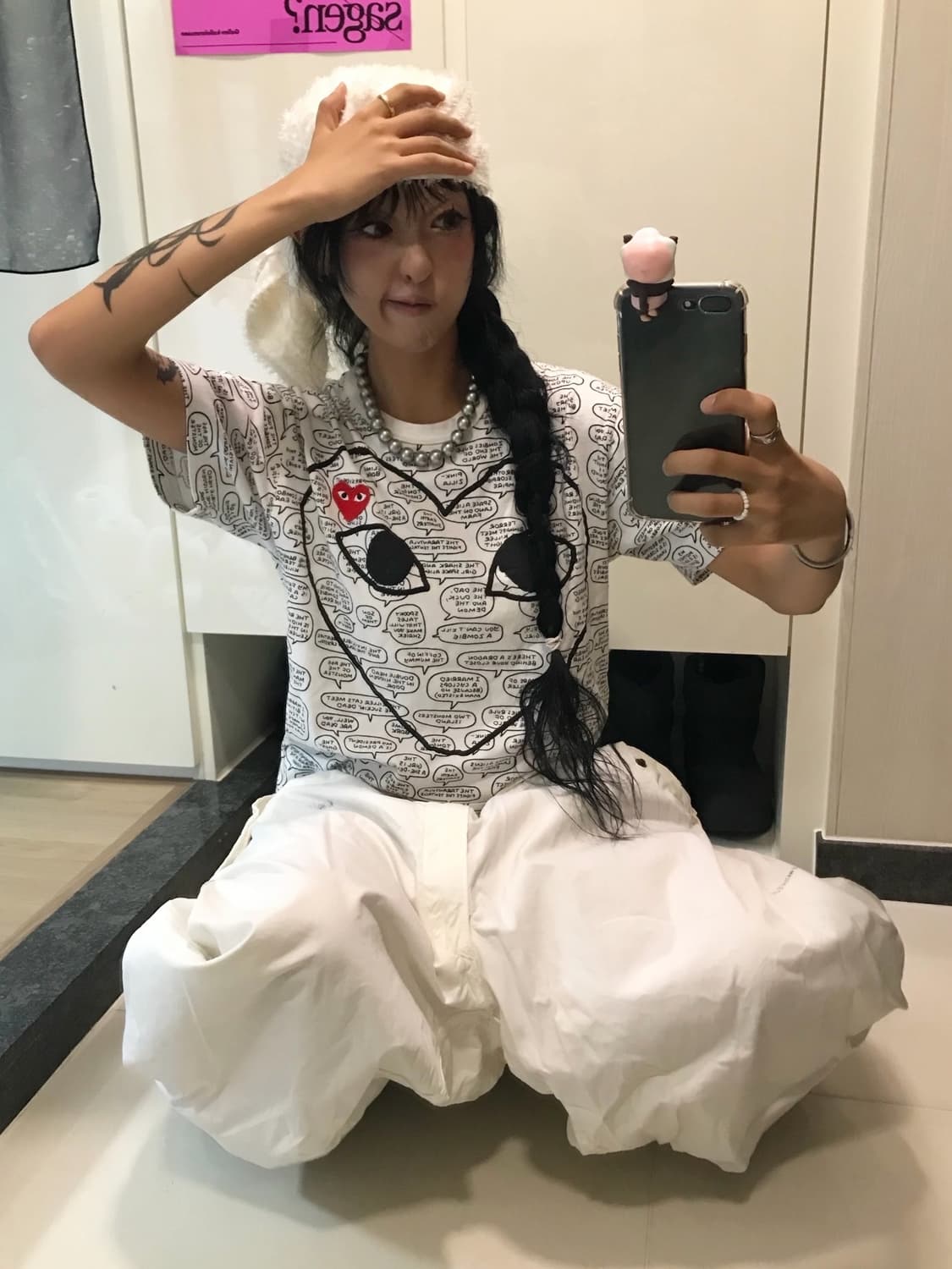 Comme Des Garcons Double Heart T-shirt 상품이미지5