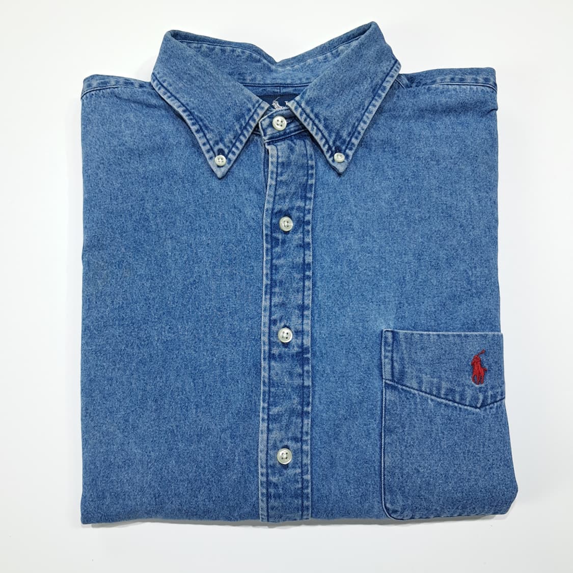 CL559 XL 폴로 90s 레드포니 빅셔츠 클래식 데님 셔츠 남방 상품이미지8