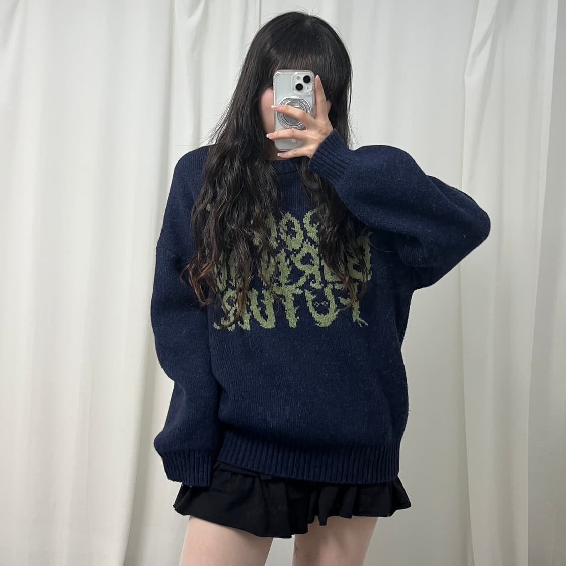 AJOBYAJO navy knit 상품이미지1