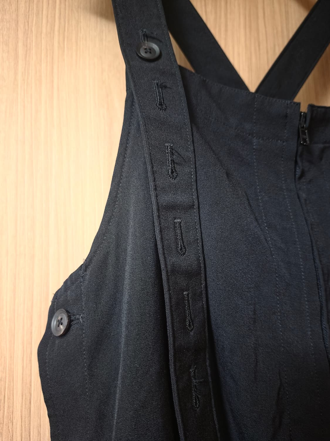 (1)19ss 요지야마모토 뿌르옴므 와이드 멜빵 팬츠 상품이미지5