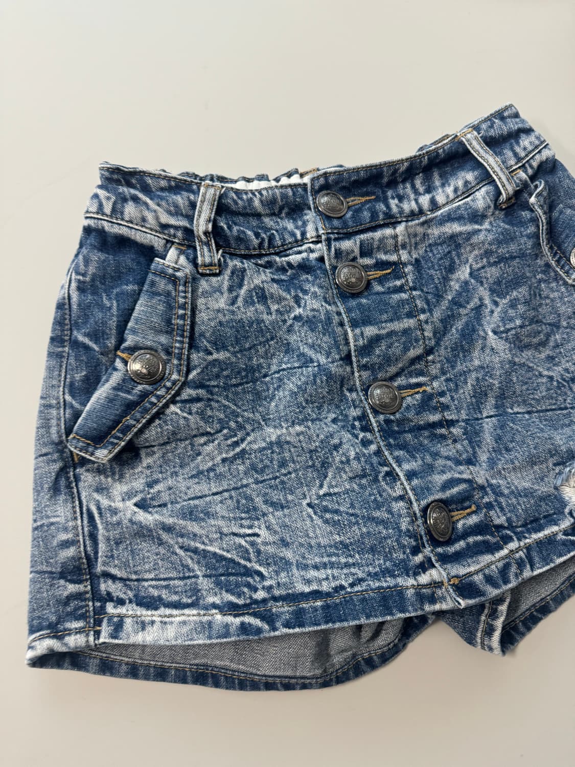 워싱 데님 포켓 스커트팬츠 상품이미지8