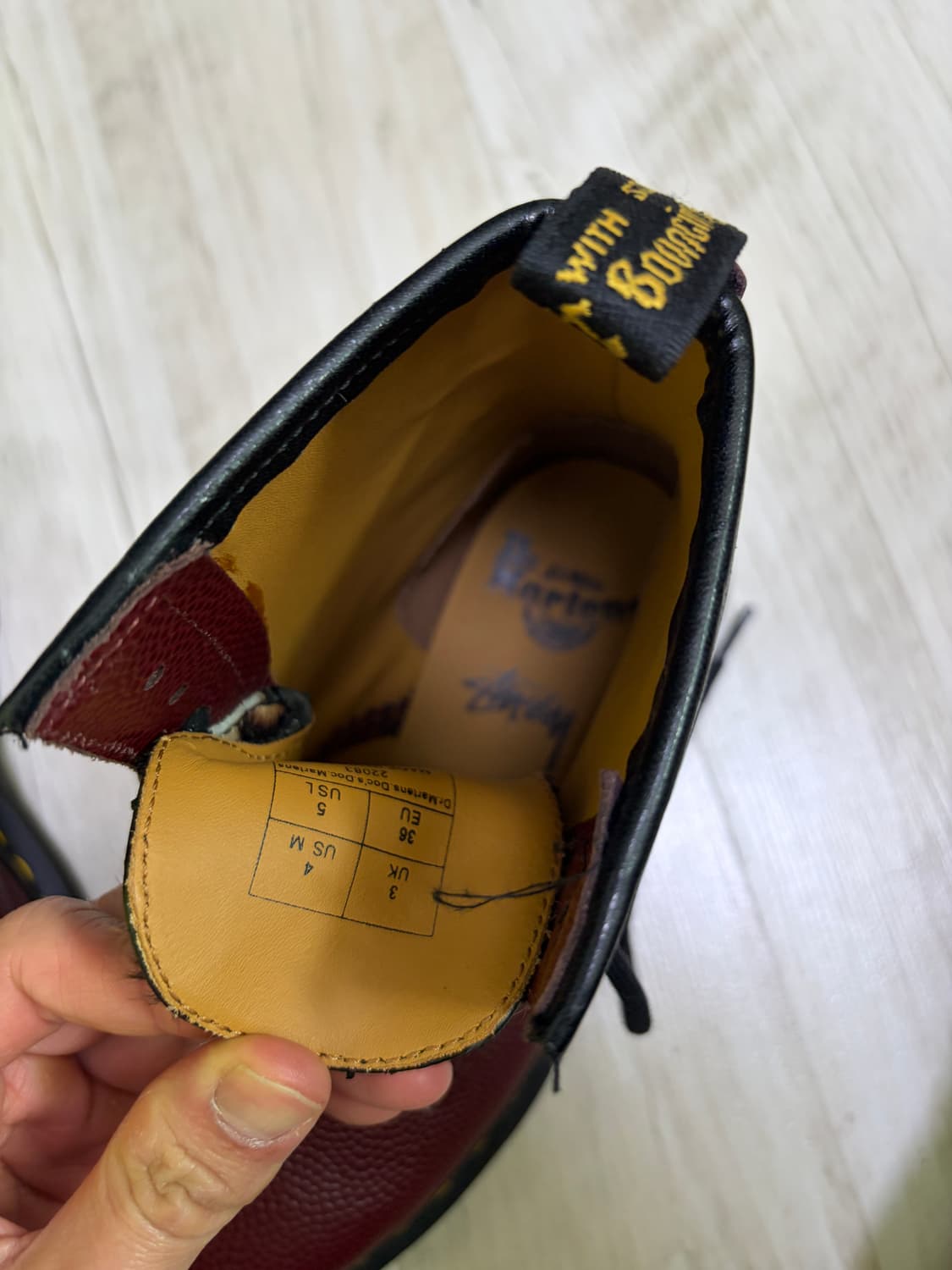 [220-225] 닥터마틴x 스투시 1460 체리 레드 부츠 상품이미지3