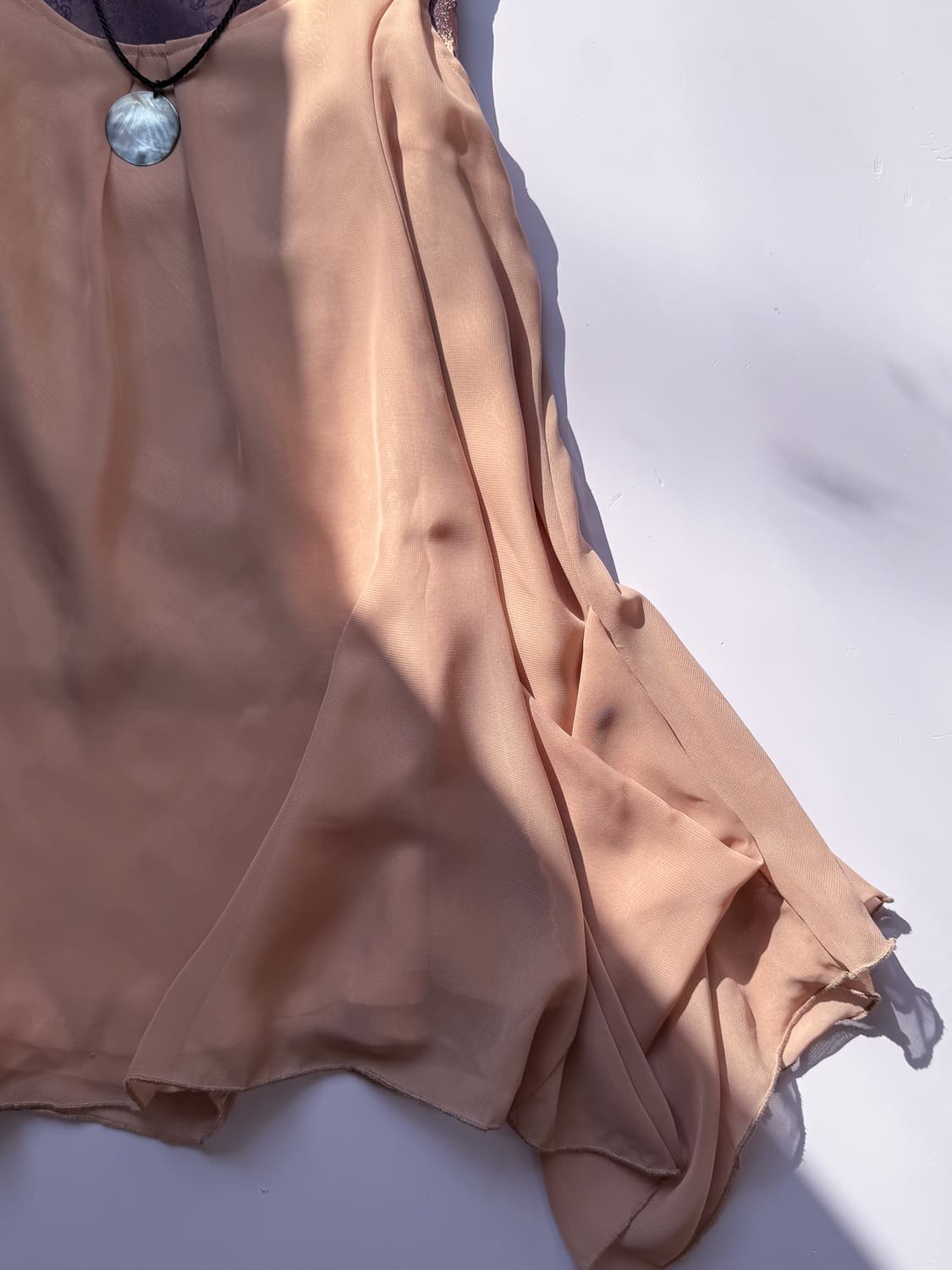 Salmon Chiffon Sleeveless Top 0327 상품이미지3