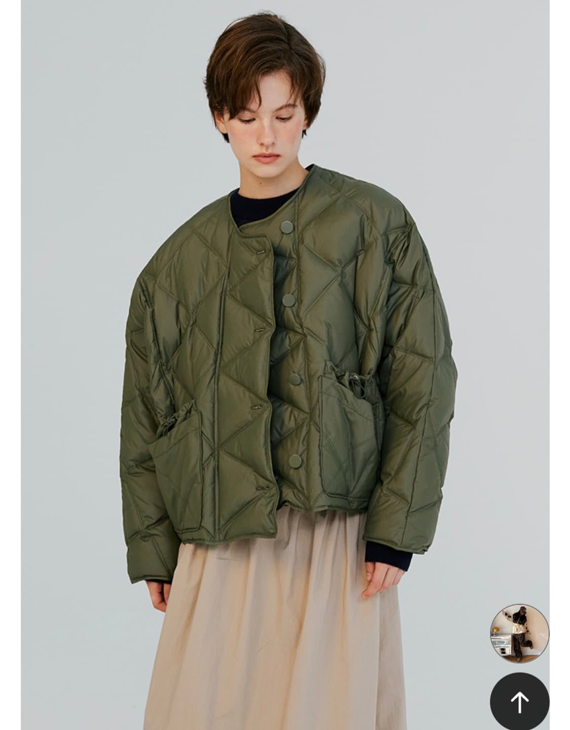 보카바카 프릴 카라 숏 다운 패딩 상품이미지4