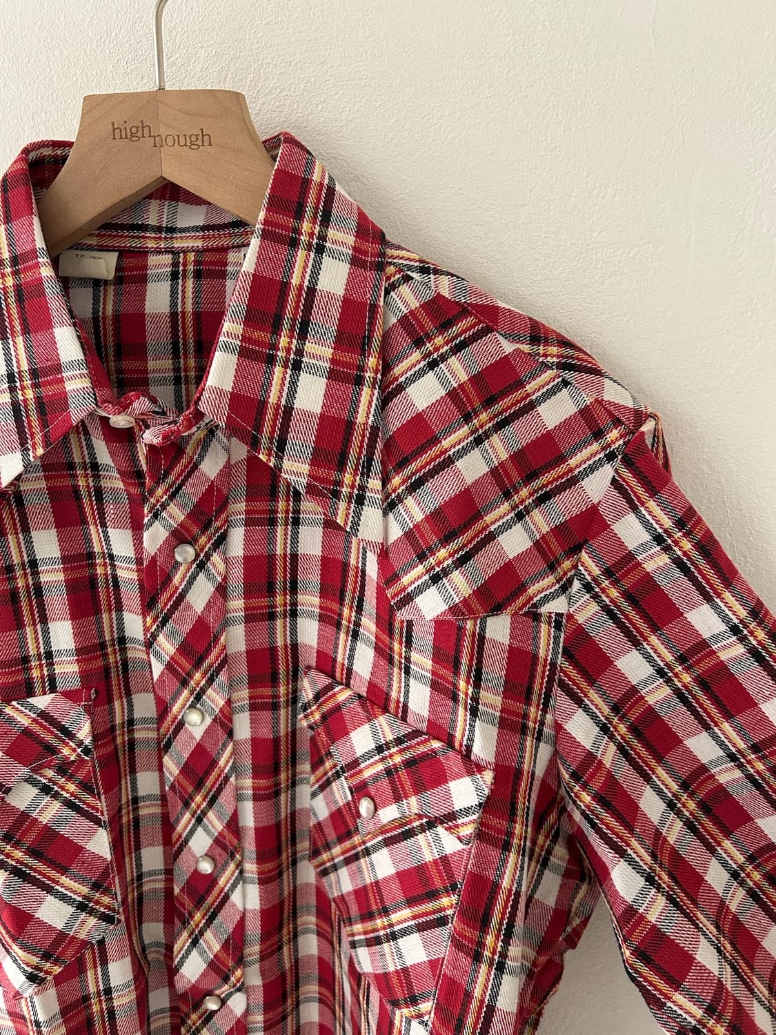 90's red check Western Shirt. 상품이미지2