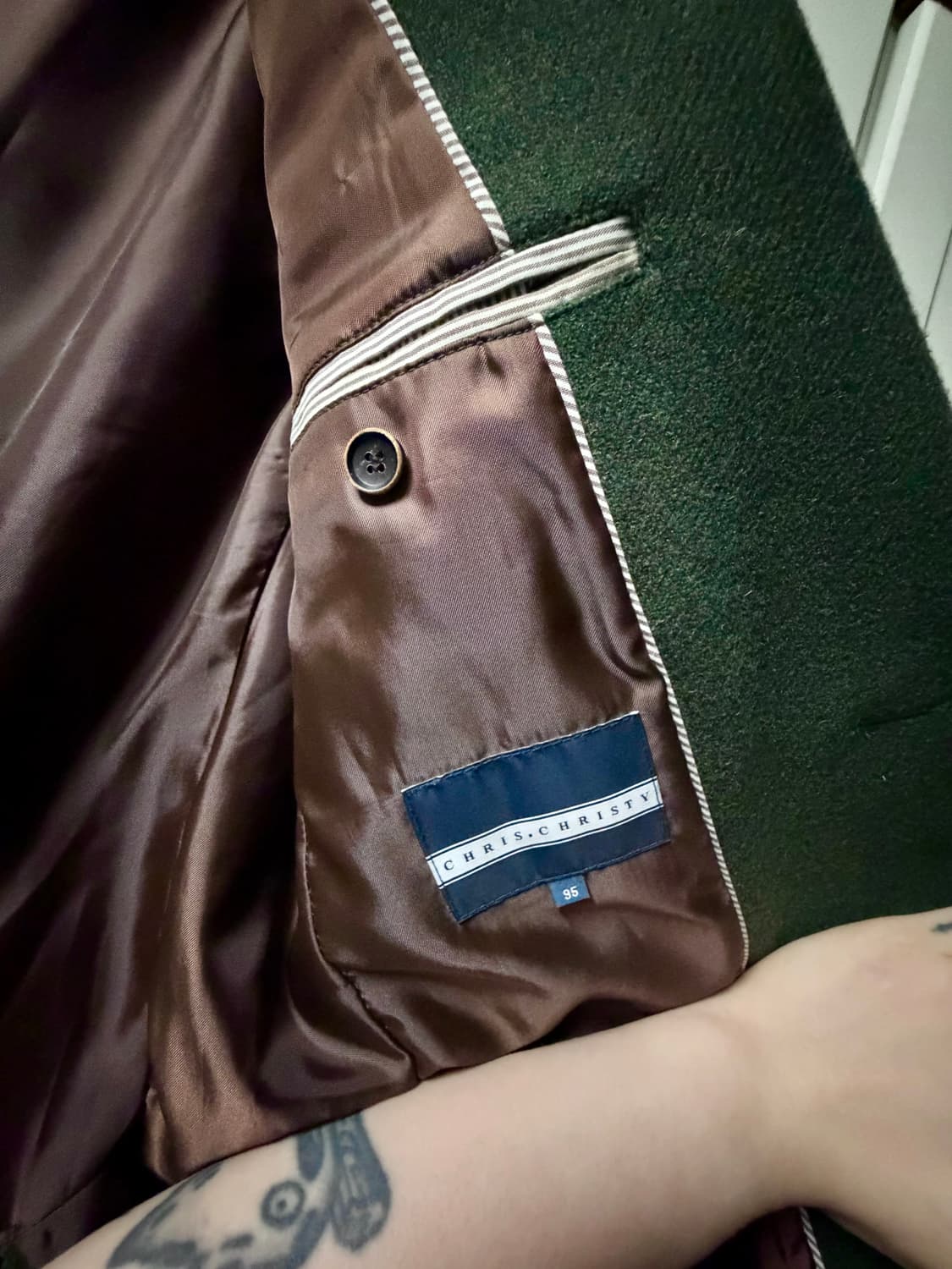 딥 올리브 그린 모직 양모 자켓 상품이미지7