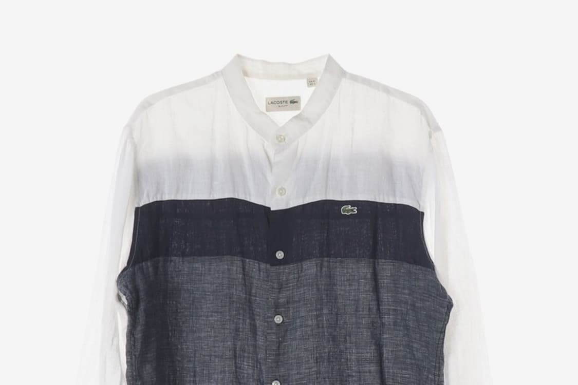 라코스테 3단 컬러블록 린넨 헨리넥 셔츠 L 상품이미지3