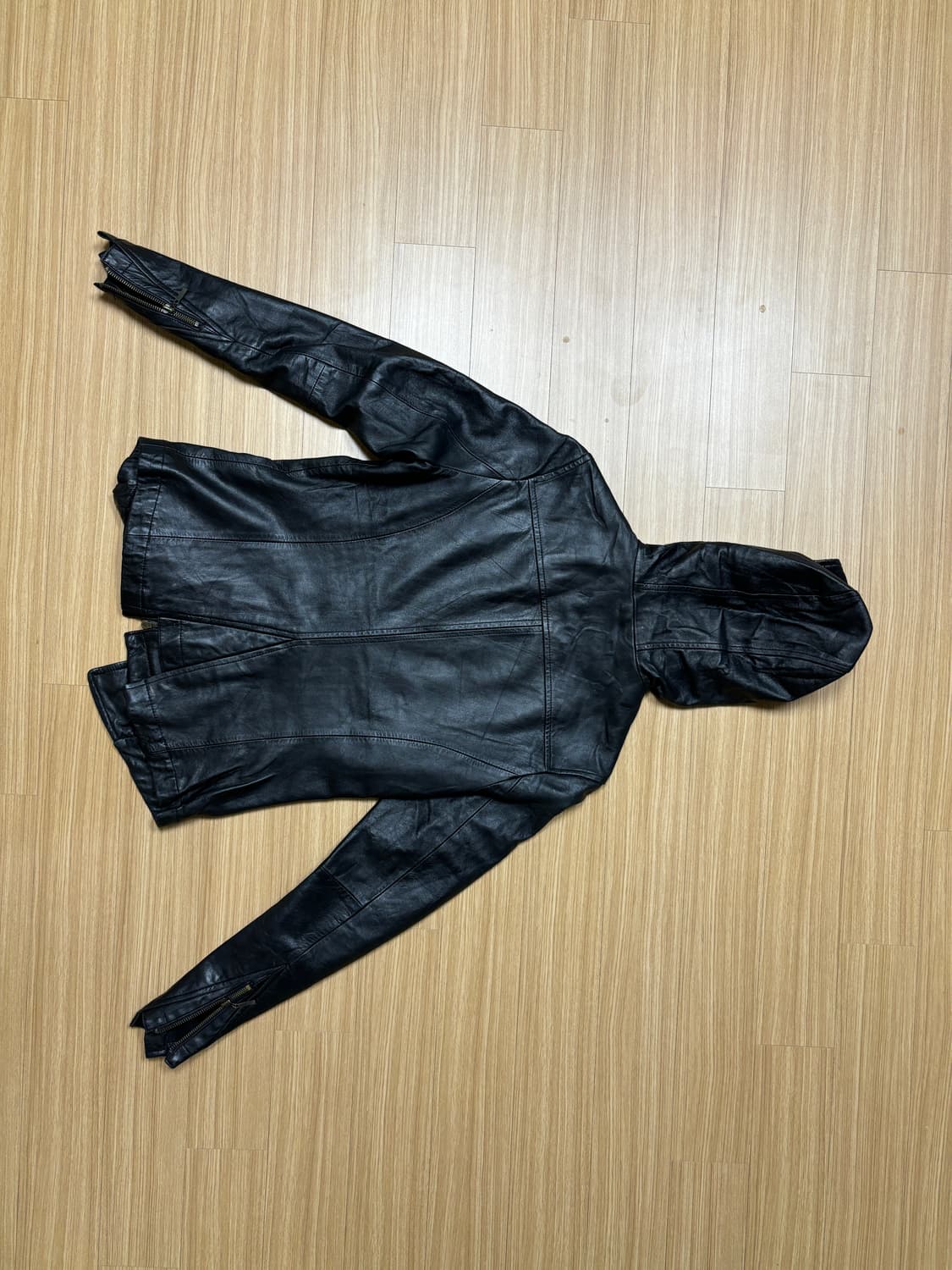 락시크 슬림핏 후드 레더자켓 상품이미지5