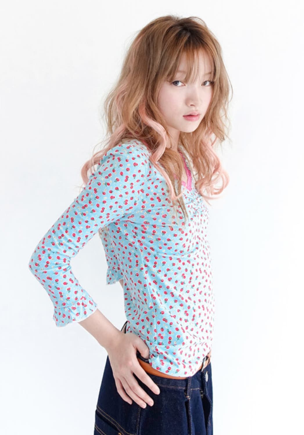 샵페어리 little strawberry lace top (mint) 상품이미지2