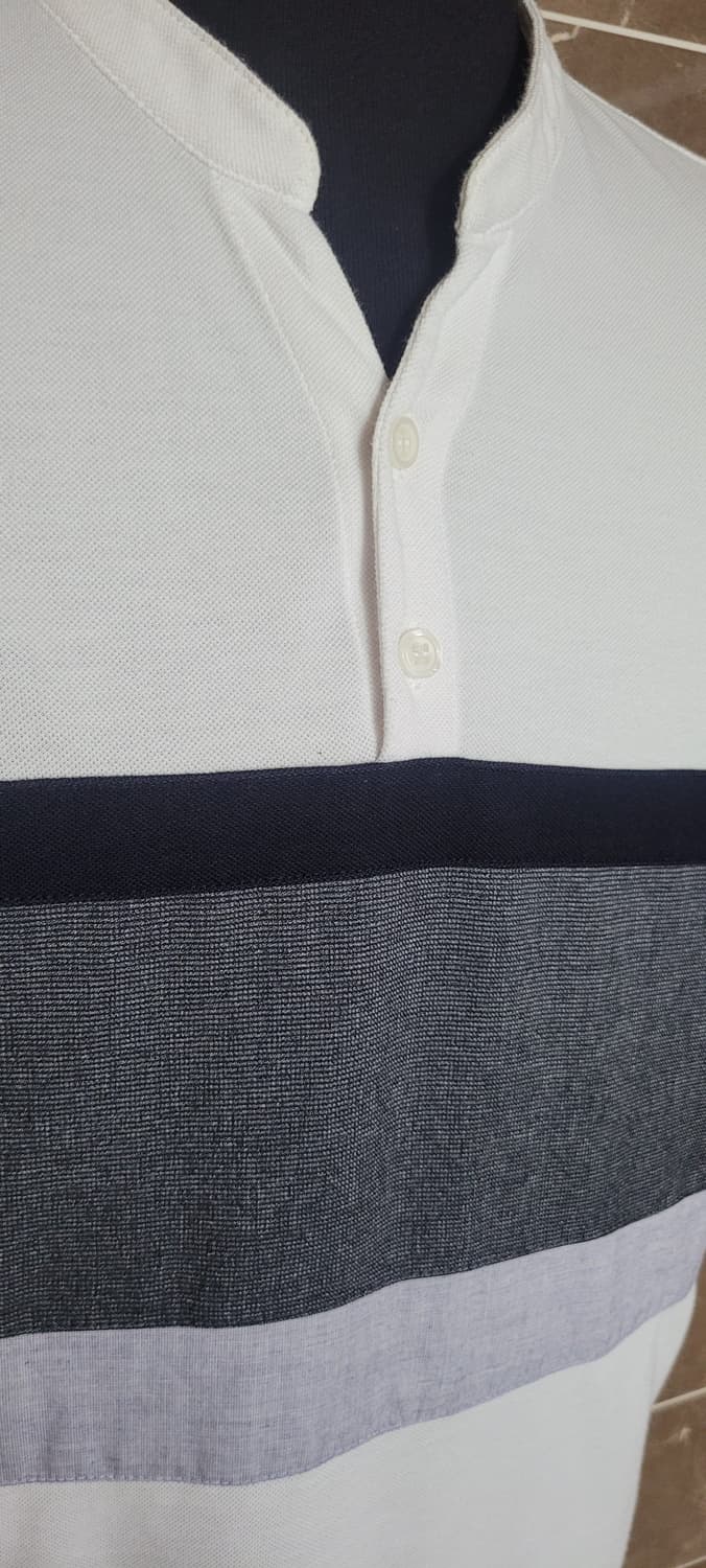 👔남성105사이즈👔프로젝트엠 화이트 배색 카라티 상품이미지4