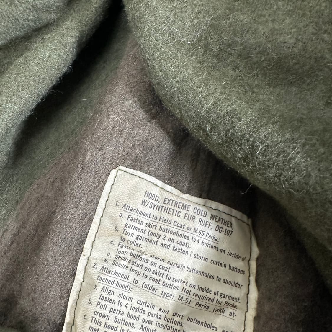 OS M65 피쉬테일 개파카 후드 모자 상품이미지3