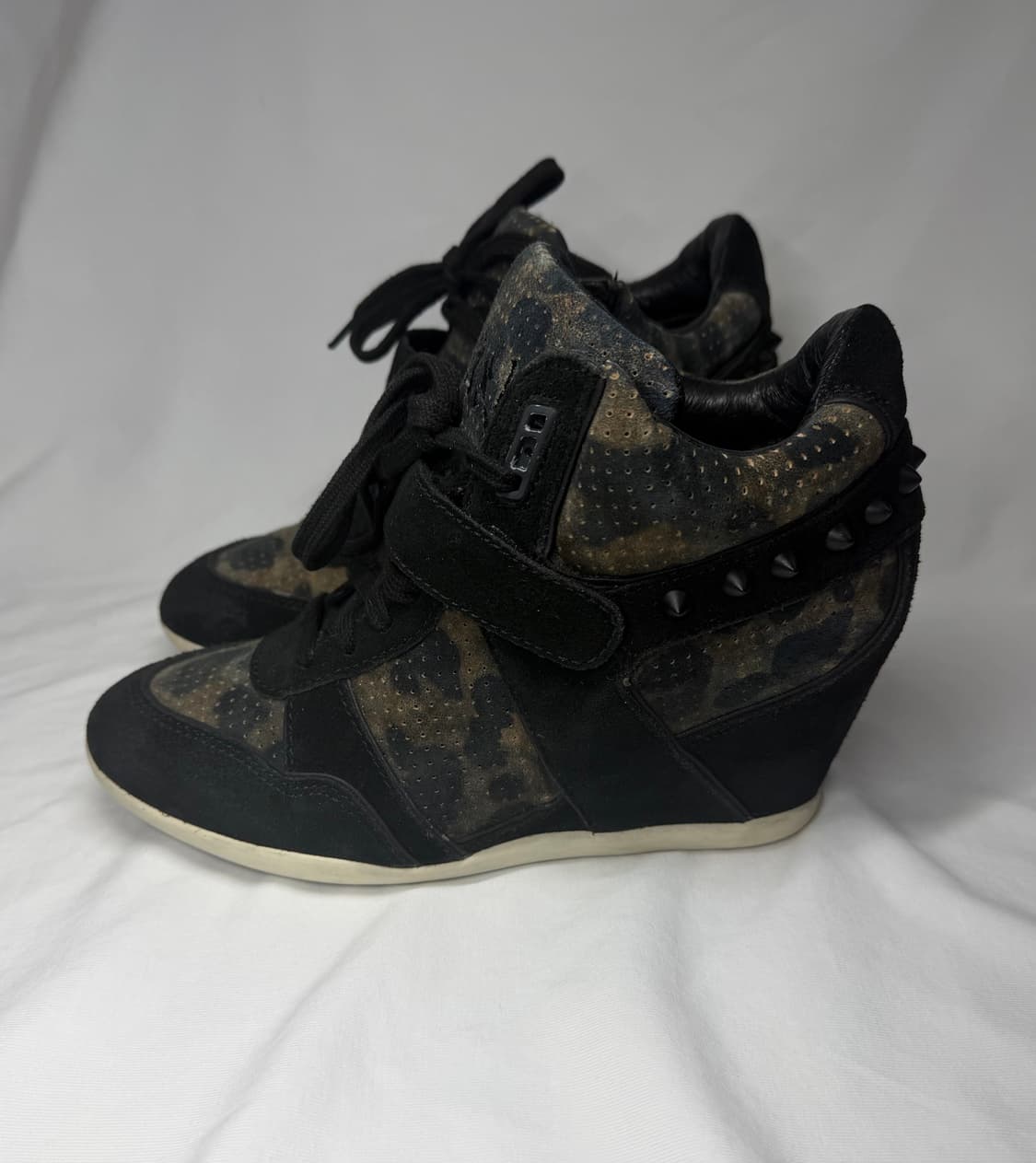 [38] ASH 아쉬 웨지힐 스니커즈 스터드 레오파드  상품이미지2