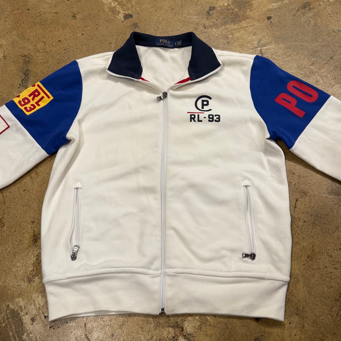 폴로 랄프로렌 흰파 패치 마킹 레이싱 st 배색 져지 집업 상품이미지3