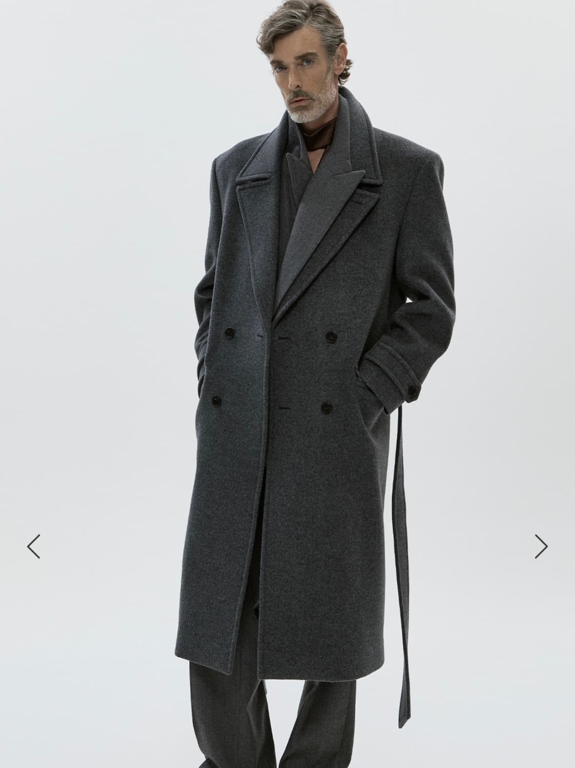 세비지 / 캐시미어 더블 브레스티드 벨티드 코트 / M 상품이미지4