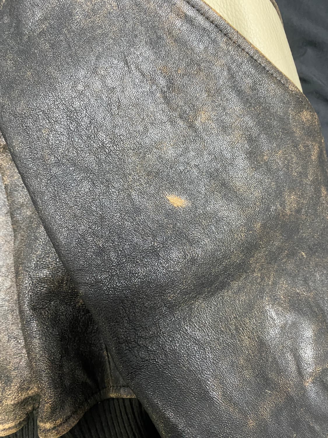 쿠어 디스트레스 믹스드 레더 자켓 M 상품이미지5