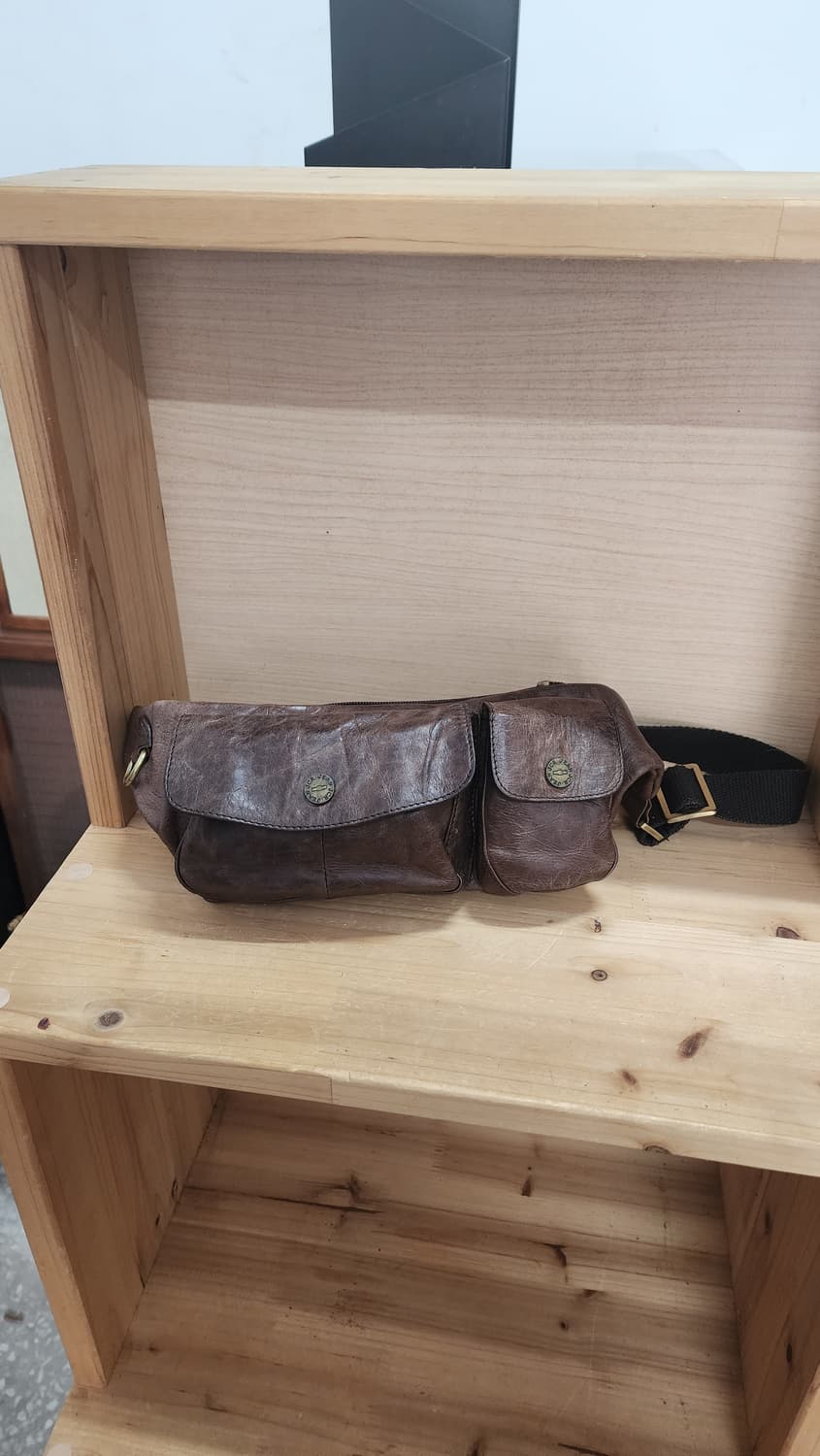 빈티지 브라운 가죽 웨이스트백 힙색 상품이미지1