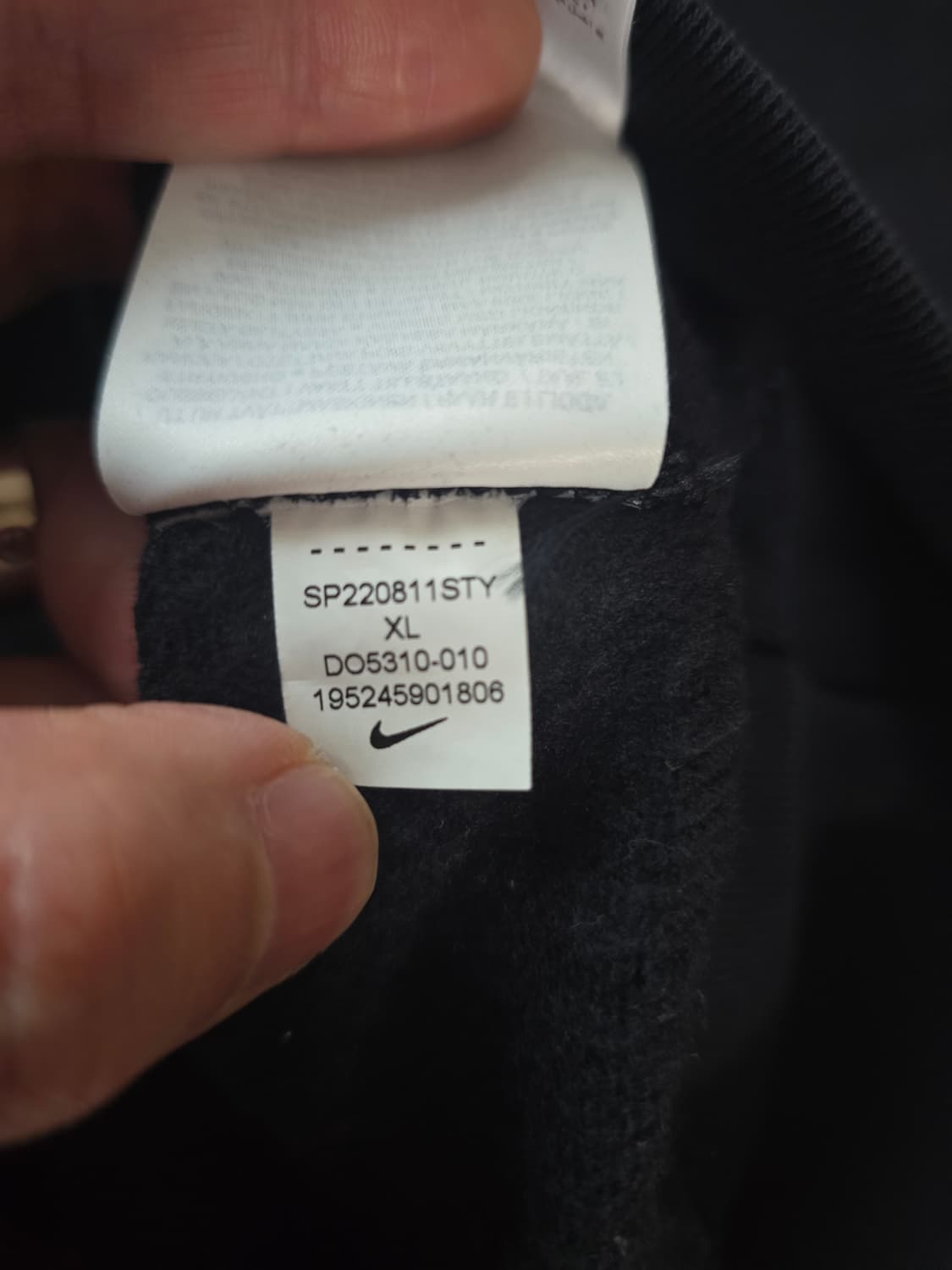 나이키 스투시 워시드 플리스 크루넥 맨투맨 블랙 XL (US/EU) 상품이미지4