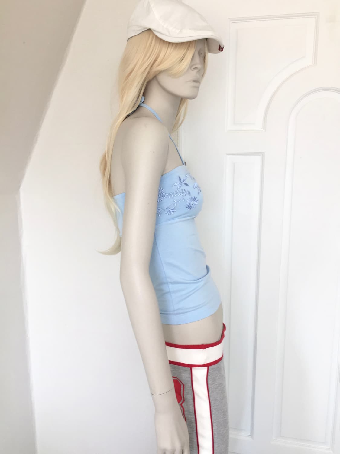 Guess Babyblue Embroidered Halter Top 상품이미지5