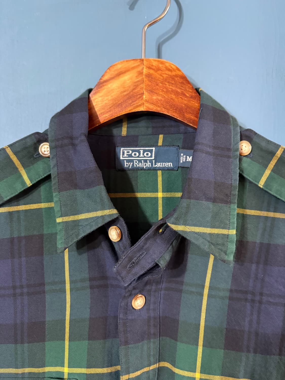 90‘s Polo Ralph Lauren Tartan check Shir 상품이미지3