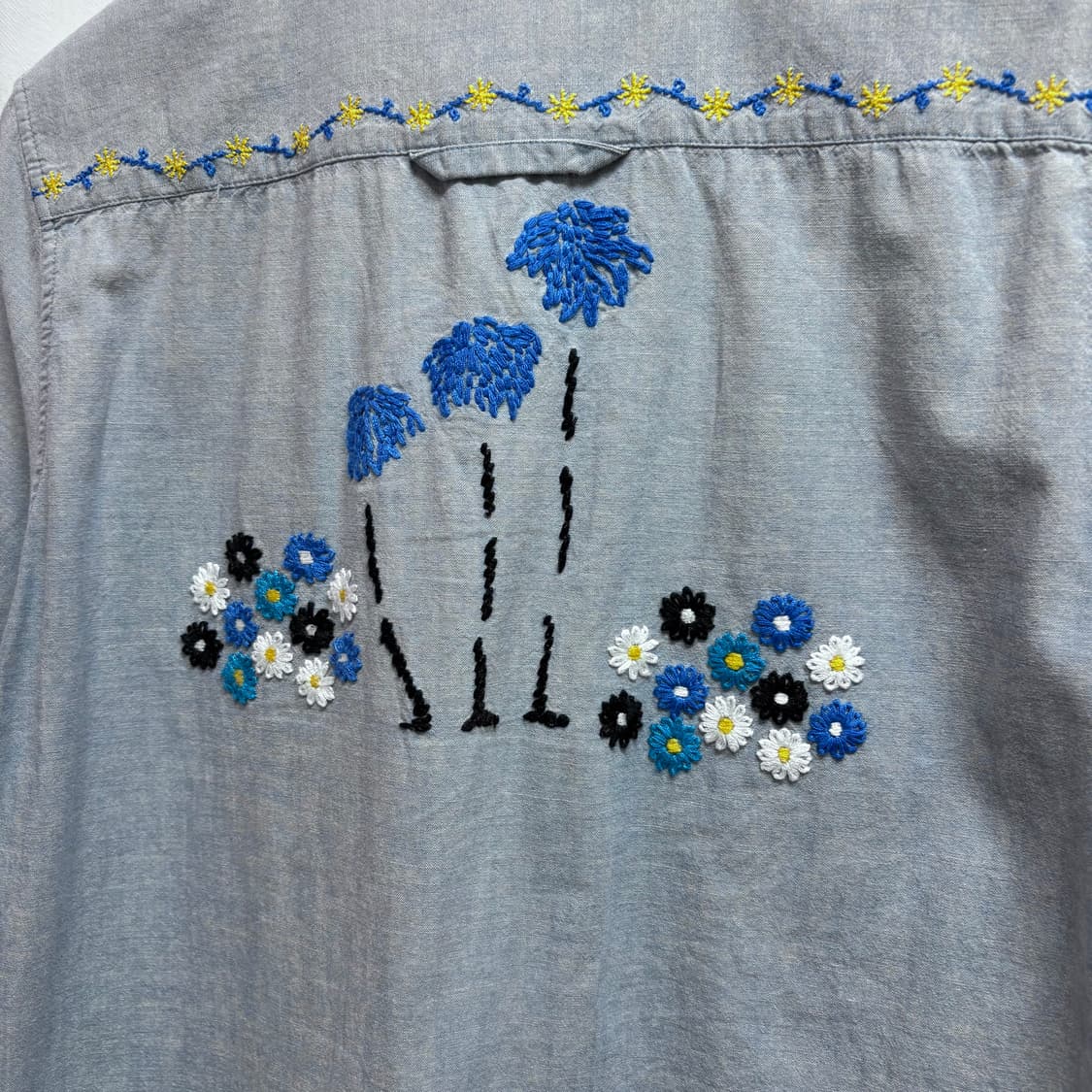 RAGEBLUE 샴브레이 보디st 자수 셔츠 남방 JPN 상품이미지6