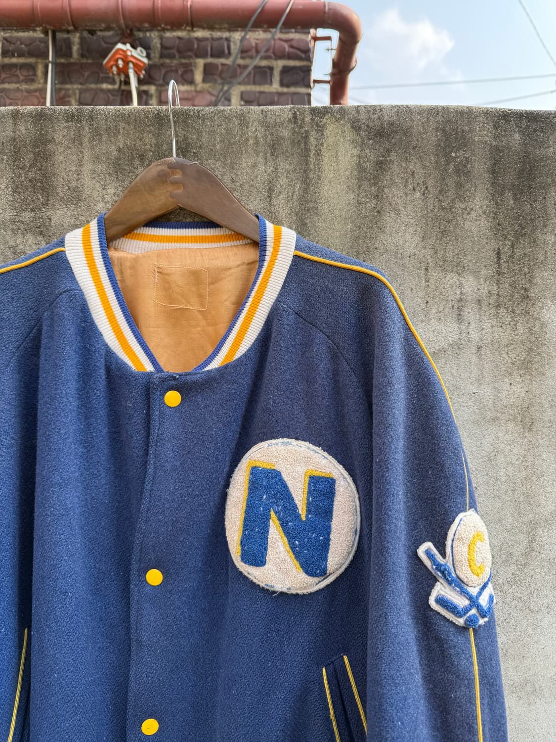 60s 빈티지 울 바시티 자켓 XL 상품이미지3