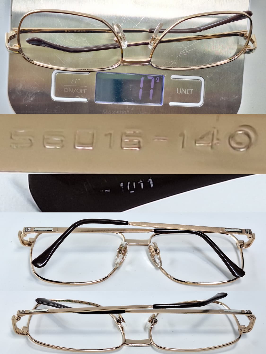 90s 일본 빈티지/골드 오너먼트 힌지 장식 남성용 안경테 56mm 상품이미지8