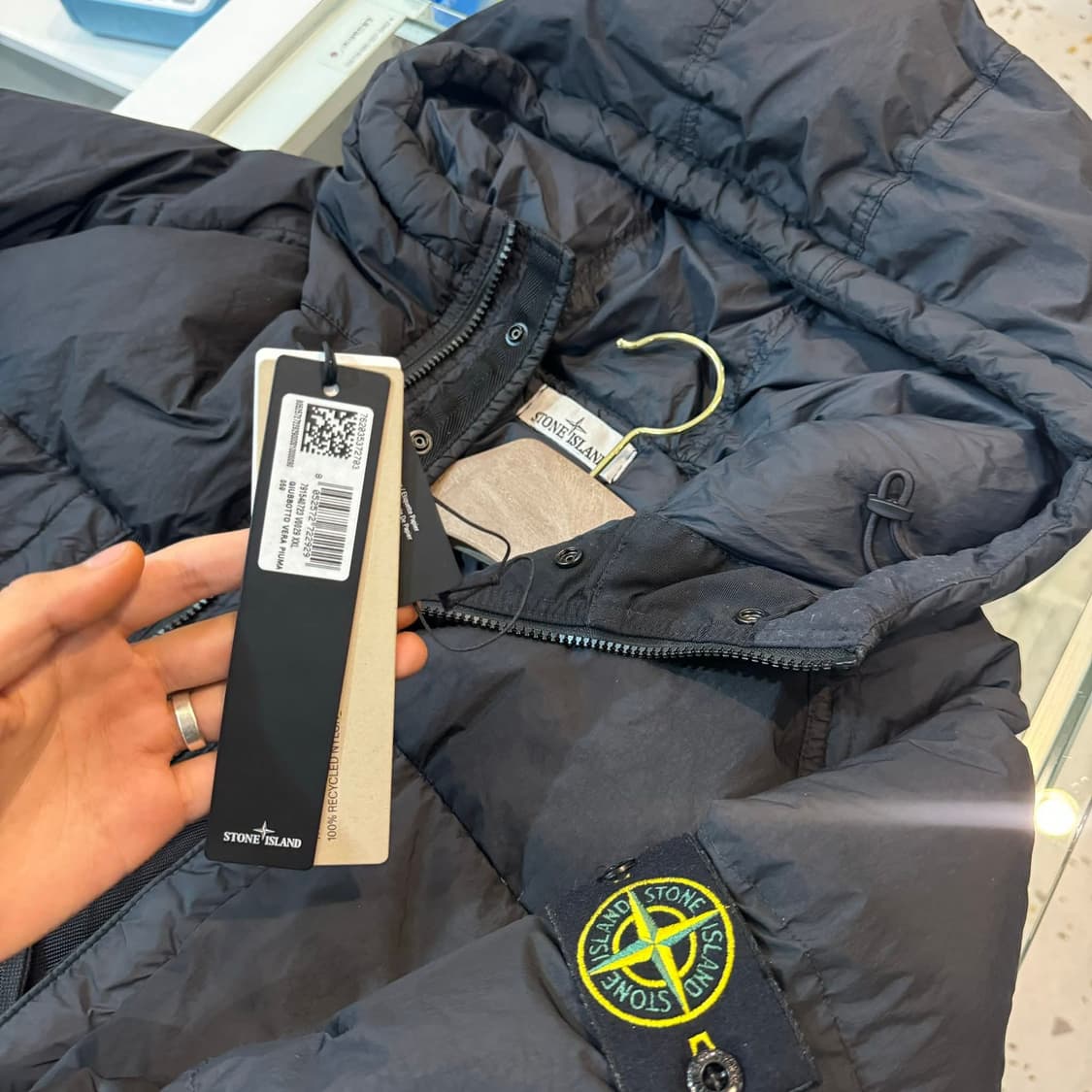 [ XXL ] 23FW 스톤아일랜드 가먼트다잉 크링클랩스 패딩 블랙 상품이미지2