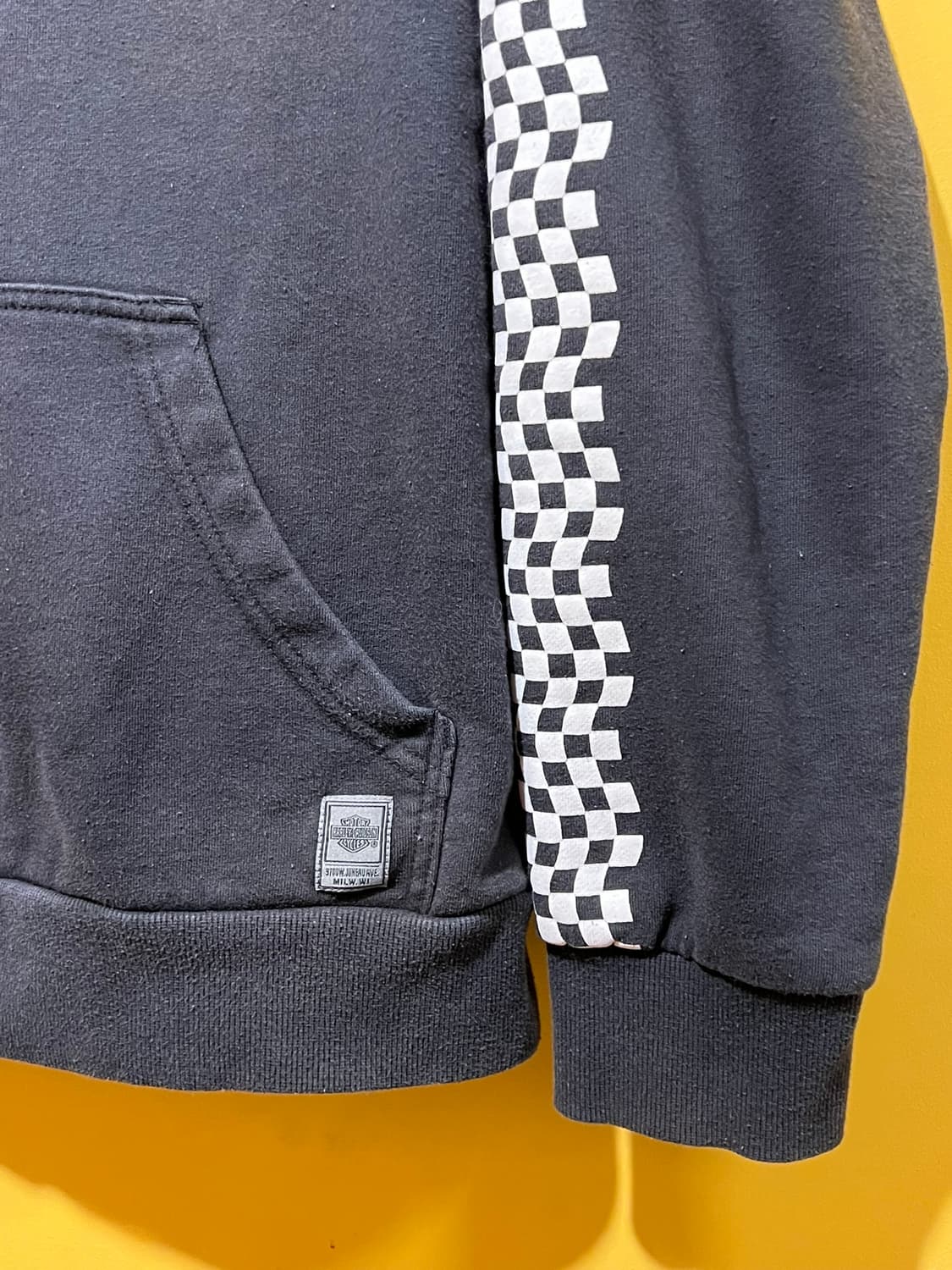 [L] 할리데이비슨 체커보드 레이싱 플래그 후드티셔츠 상품이미지5